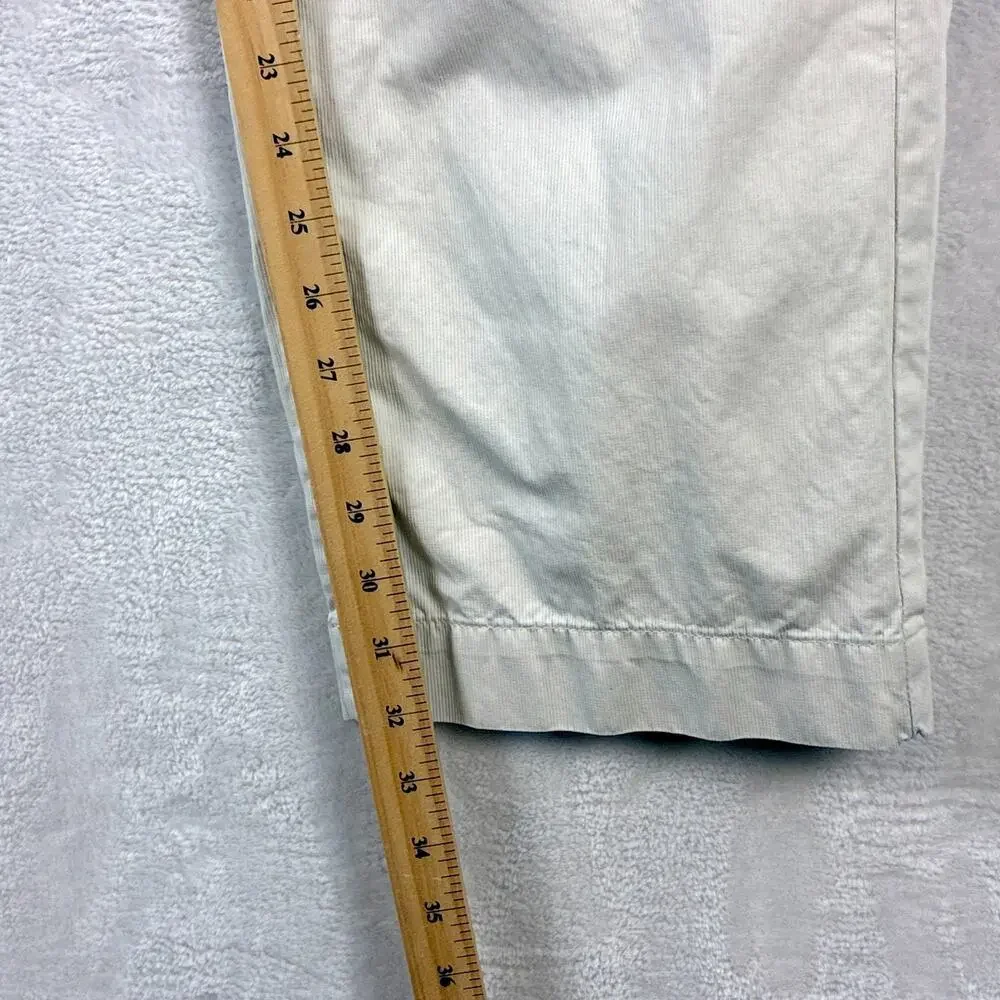 VTG Polo Ralph Lauren Pants Men 36x32 Ivory Tan Fine Hickory Striped Preppy 90s